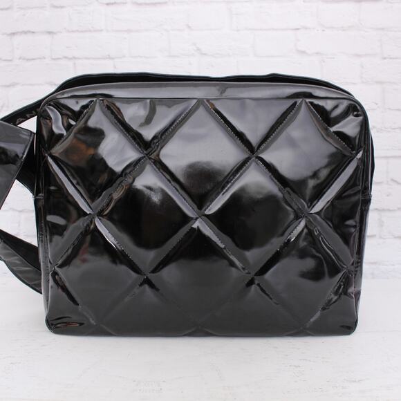 Chanel Black Patent Leather Camera Bag Shoulder Crossbody A4996 - Picture 5 of 11